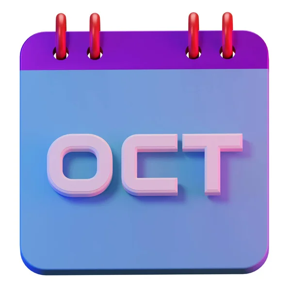 Render Símbolo Aislado Los Meses Octubre Calendario Para Recordatorio Diario —  Fotos de Stock