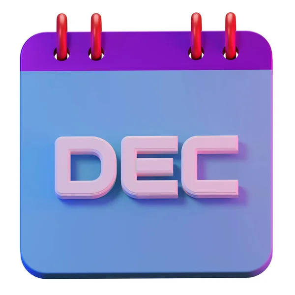 Render Simbolo Isolato Dei Mesi Dicembre Del Calendario Promemoria Pianificazione — Foto Stock