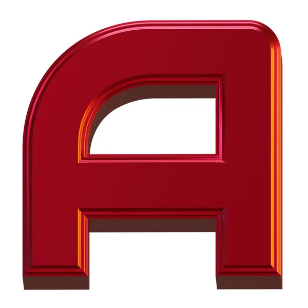 字母3D渲染对象金属红色摘要说明 — 图库照片