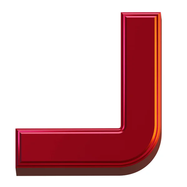 Letter Render Object Metallic Red Kleur Abstracte Illustratie — Stockfoto