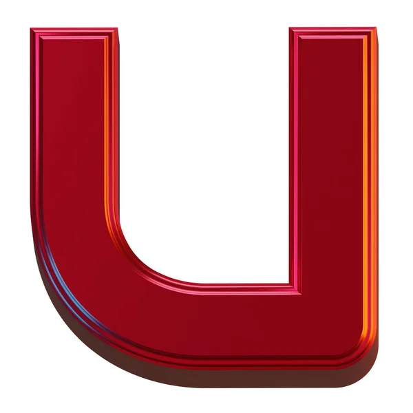 Letter Render Object Metallic Red Color Abstract Illustration — 스톡 사진