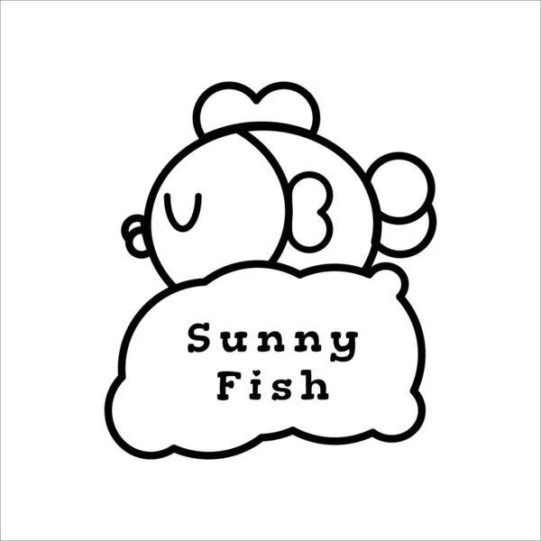 Monoline basit balık logosu vektörü