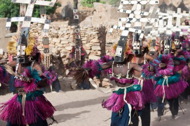kanaga maske ve dogon dans, mali.