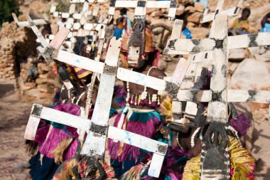 kanaga maske ve dogon dans, mali.