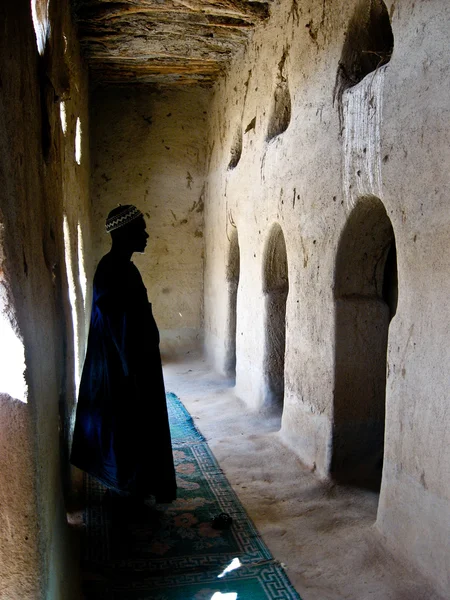 Interieur van een traditionele moskee in mali (Afrika). — Stockfoto
