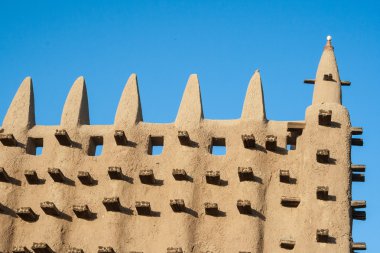 Detail of the Great Mosque of Djenné, Mali, Africa.