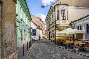 tipik sokak Ljubljana, Slovenya.