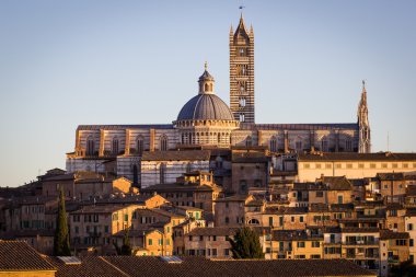 Siena, günbatımı, Toskana, İtalya