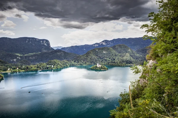 Panoramic view from Bled Castle, Slovenia. — Stock Photo, Image