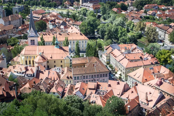 Top view of the old town of Ljubljana, Slovenia. — Stock Photo, Image