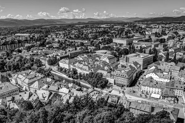 Bovenaanzicht van de oude stad van ljubljana, Slovenië. — Stockfoto