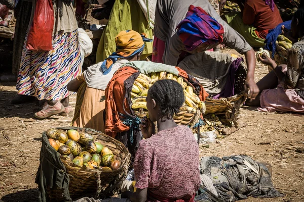 Tradiční trh dorze, Etiopie, Afrika — Stock fotografie