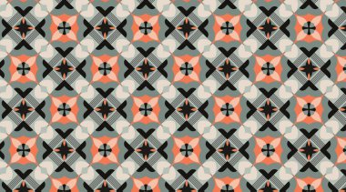 Rectangular geometric tile pattern. Fabric and textile print design. Rectangular shapes pattern. Seamless geometric pattern background.