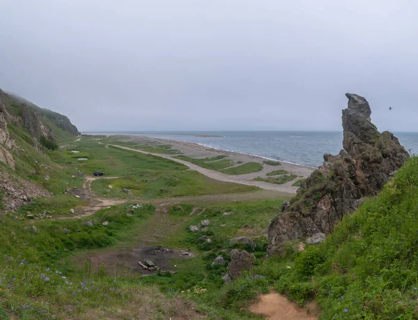 Rocks Windy Coast Sea Okhotsk Magadan Region Russia Far East — Stock Photo, Image