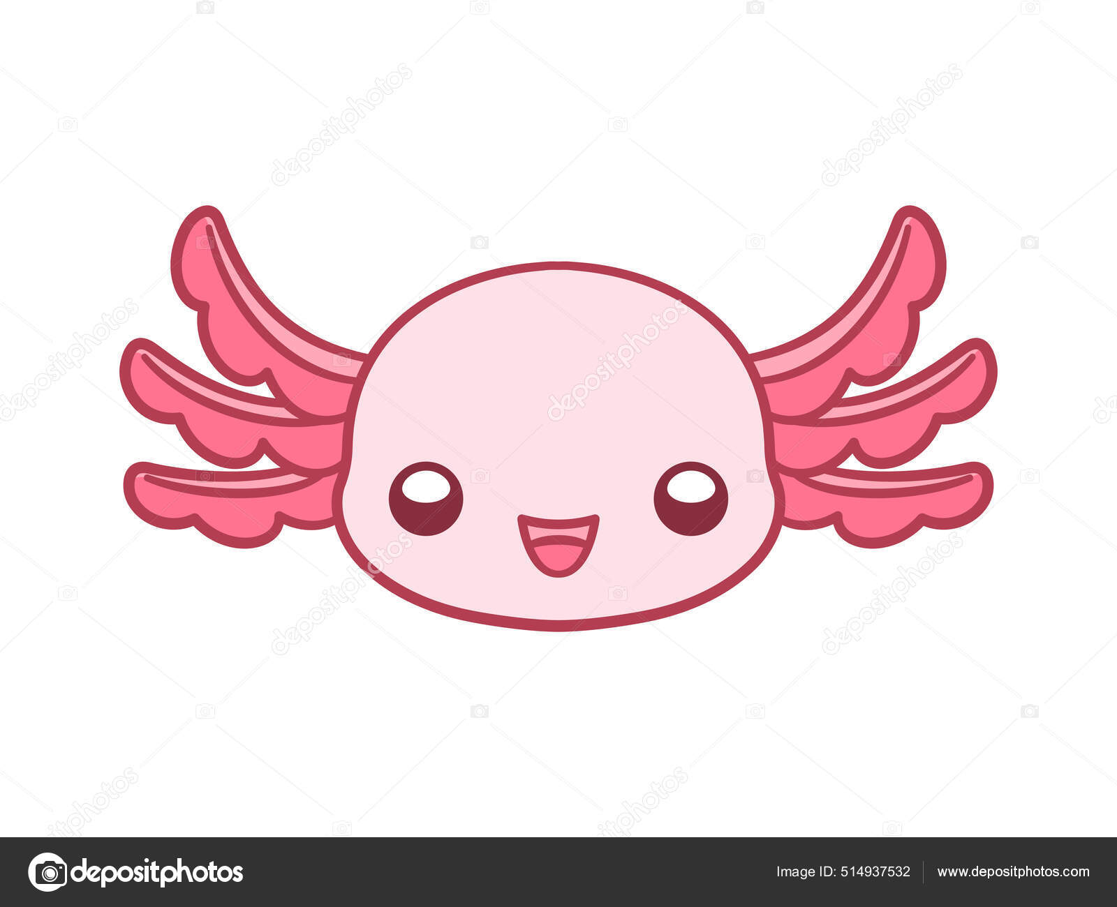 Happy Axolotl Cabeça Cartoon Vetor Ilustração Design Animais Aquáticos  Subaquáticos Vetor de ©aletheiashade 514937532, image size:1600x1300