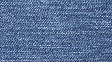Yakın plan Macro Blue Denim Jeans Düz Kumaş Yüzey Arkaplanı. Tekstil Doku İzleme. Kaydırma Ekran Görüntüsü.