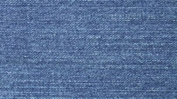 Closeup Makró Kék Farmer Farmer Szövet Síkfelület Háttér Textil Textúra — Stock videók