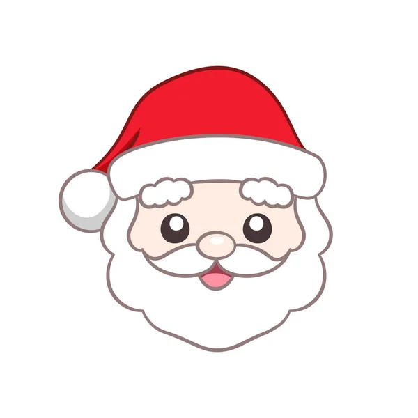 Happy Santa Claus Head Cartoon Illustration —  Vetores de Stock