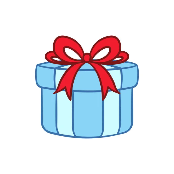 Gift Box Bow Cartoon Christmas Birthday Present Illustration — Vector de stock