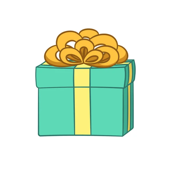 Gift Box Bow Cartoon Christmas Birthday Present Illustration — Vector de stock