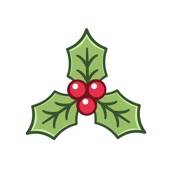 荷莉桑叶 在带有叶子的枝条上的Ilex浆果 在新的一年里 植物和快乐的圣诞装饰或寄生枝或带有水果的枝条 自然与植物学 庆祝主题 — 图库矢量图片