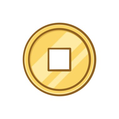 Çin antika sikke vektör illüstrasyonu