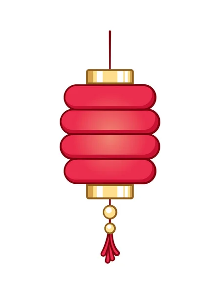 Festival Chinois Accrochant Lanterne Dessin Animé Vectoriel Illustration Traditionnel Nouvel — Image vectorielle