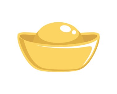 Altın rengi eski Çin parası Ingot vektör çizimi