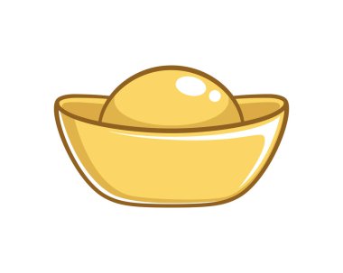 Altın rengi eski Çin parası Ingot vektör çizimi