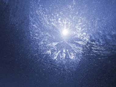 Donmuş pencere camları. Noel şablonu