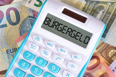 Almanya 'da Euro banknotları, hesap makineleri ve vatandaşların parası