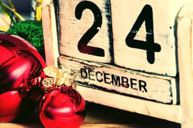 A calendar 24 December and Christmas