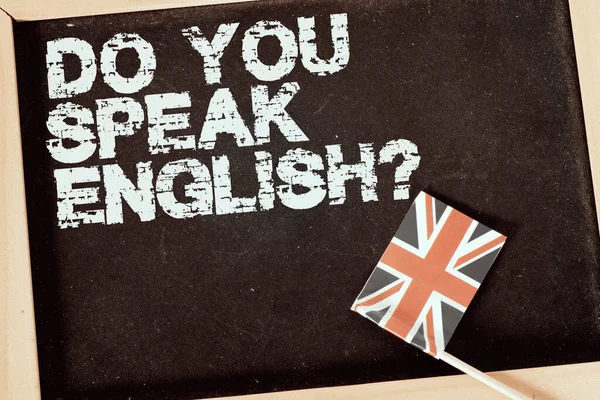 Vlajka Velké Británie Otázka Mluvíte Anglicky — Stock fotografie
