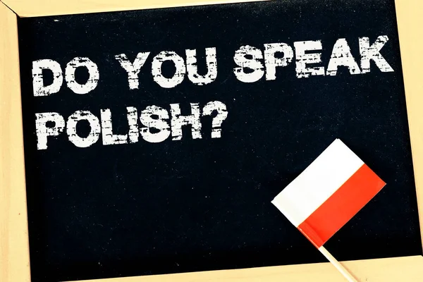 ポーランドの国旗と質問ポーランド語を話しますか — ストック写真