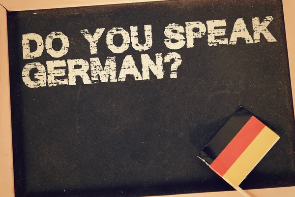 Vlajka Německa Otázka Mluvíte Německy — Stock fotografie