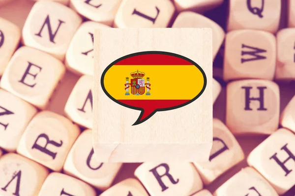 Diferentes Letras Idioma Español Bandera España — Foto de Stock