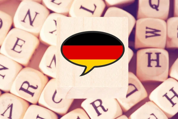 Письма Немецкий Язык Флаг Германии — стоковое фото