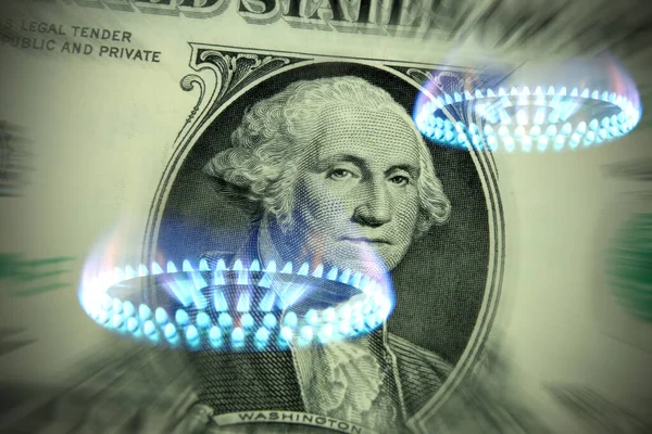 Banconote Dollari Gas America — Foto Stock