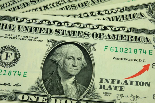 Dollar Banknote Und Steigende Inflation Den Usa — Stockfoto