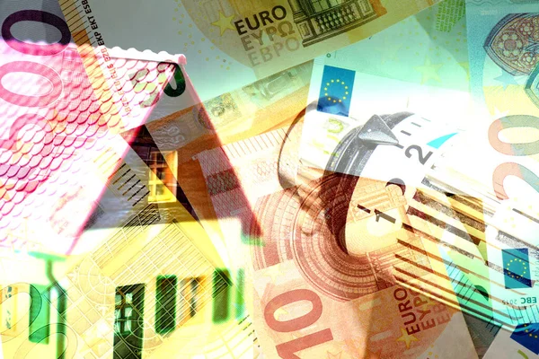 Close Van Eurobankbiljetten Contanten Voor Achtergrond — Stockfoto