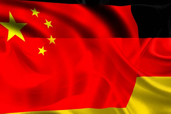 Bendera Jerman Cina Dan Ekonomi — Stok Foto