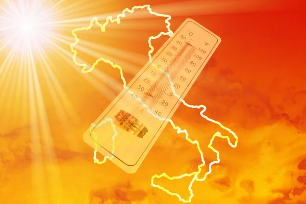 Sun Thermometer Heat Italy — Foto Stock