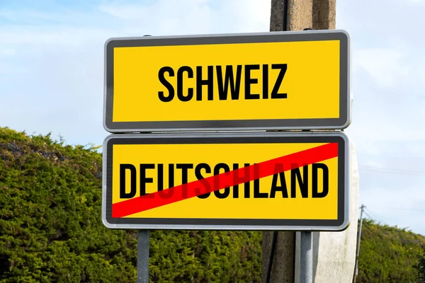 Sign Germany Switzerland — Stock Photo, Image