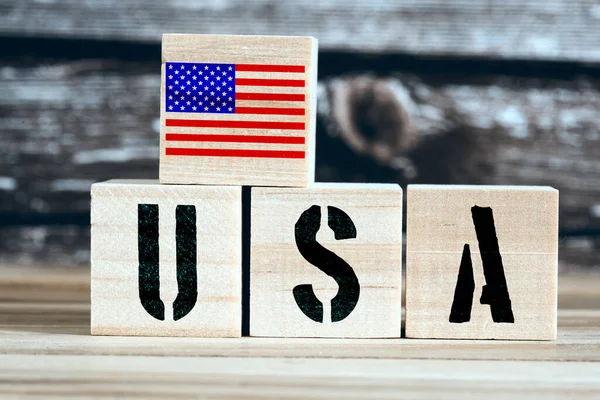 Flag America Word Usa — Stockfoto