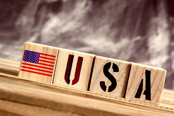 Flag America Word Usa — Foto de Stock