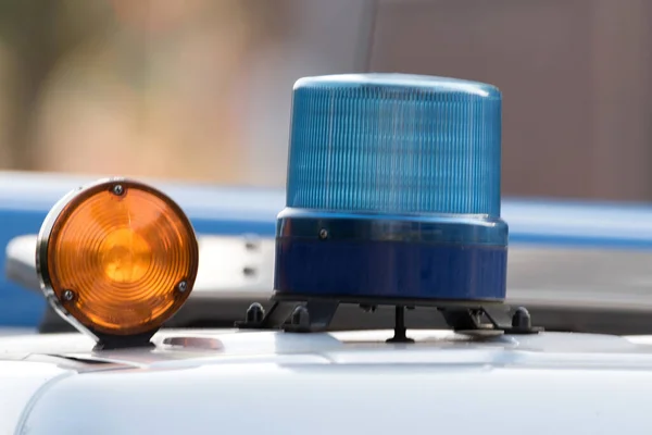 Blue Light Police Car — Stock Photo, Image