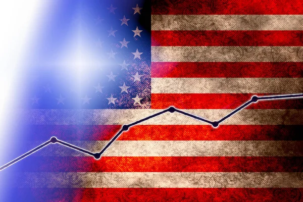 Bandera Estados Unidos Desarrollo Economía Americana — Foto de Stock