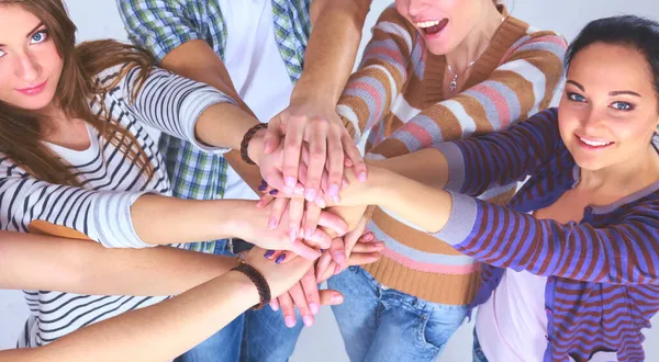 Pile of hands of friends. — Stock Photo, Image