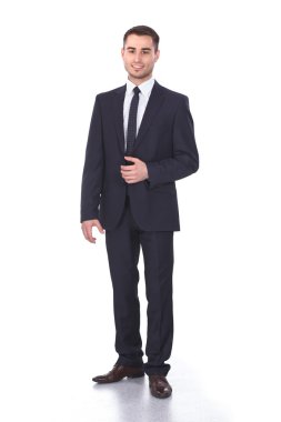 Beyaz arka plan üzerinde izole iş adamı