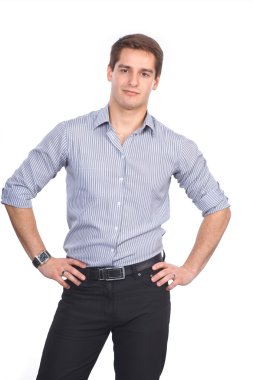 Beyaz arka plan üzerinde izole iş adamı